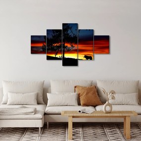 Obraz - Sylwetka wilka (125x70 cm)