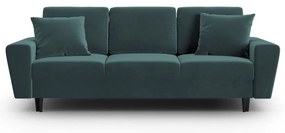 Morska aksamitna rozkładana/ze schowkiem sofa 235 cm Kyoto – Cosmopolitan Design