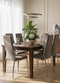 Szare nowoczesne krzesło welurowe pikowane R0-T17