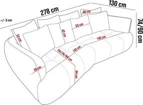 SOFA Kanapa BESSO wolnostojąca w tkaninie ARTICO 07