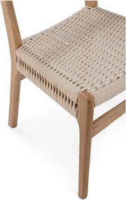 Krzesła zestaw 2 szt. z litego drewna kauczukowego w naturalnym kolorze Biel – MOME