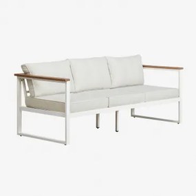 3-osobowa Sofa Ogrodowa Z Aluminium I Drewna Akacjowego Lipov Gardenia Biel - Sklum