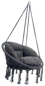 Krzesło Brazylijskie fotel wiszący Magia Wypoczynku w Stylu Boho  B-3101C Czarny