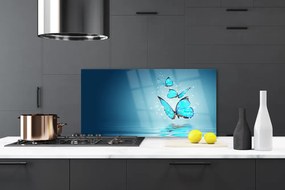 Panel Szklany Błękitne Motyle nad Taflą Wody