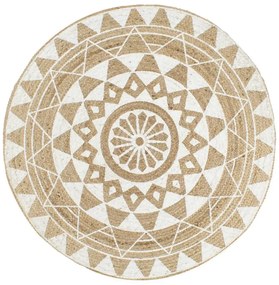 Nowoczesny biały okrągły dywan 150 cm L0-E48