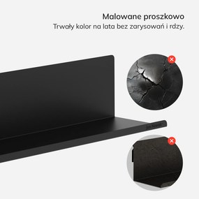 Półka wisząca JOANNE 1200 mm, czarna