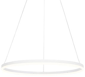 Designerska lampa wisząca biała 80 cm z 3-stopniową regulacją ściemniania LED - Anello Nowoczesny Oswietlenie wewnetrzne