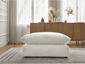 Biały podnóżek z tkaniny szenilowej Neil – Bobochic Paris