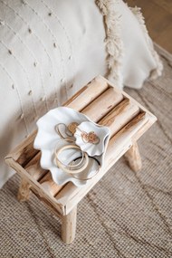 Stołek drewniany - prostokątny taboret, podnóżek, 34 x 24 x 32 cm