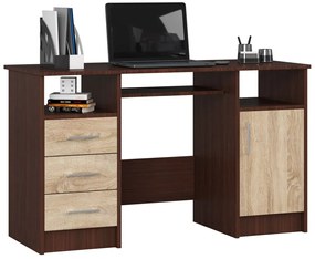 Biurko z szufladami wenge + dąb sonoma - Dopio 2X