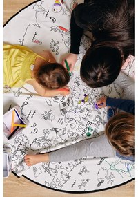 Zestaw dywanu do kolorowania i mazaków do tkanin Butter Kings Colouring World, ø 130 cm