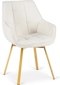 Krzesło Tapicerowane Obrotowe MIA Kremowe do Toaletki Boucle Nowoczesne