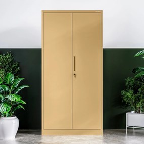 Szafa gospodarcza zamykana DAWID, 900 x 1850 x 450 mm, Fresh Style: beżowa