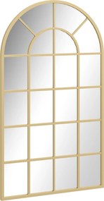 HOMCOM Lustro ścienna, design okienny, korytarzowe, metalowa rama, 110 x 62 cm, Złoto