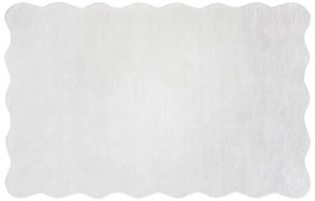 Dywan z falowanym brzegiem ręcznie tuftowany 100% wełny - 160 x 230 cm - Kość słoniowa - PRISMELA