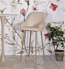 Kremowe tapicerowane hokery zestaw z podłokietnikami 2 szt. (wysokość siedziska 78 cm) Alaska – Mauro Ferretti