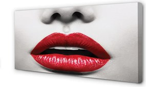 Duży obraz na płótnie Czerwone Usta i Nos Kobiety