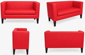 Sofa Monaco : Kolor nogi - Venge, Kolor tkaniny - EKO-SKÓRA - 15D, Typ tkaniny - Eko-skóra , Wysokość nogi - 20 cm