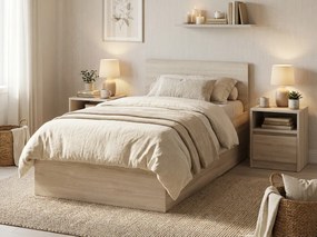 Łóżko SOFIA 80 x 200 cm, dąb sonoma Stelaż: Ze stelażem listwowym rolowanym elastycznym, Materac: Materac Coco Maxi 20 cm