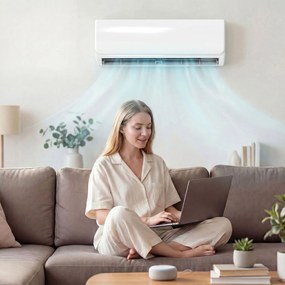 HOMCOM Klimatyzator mini-split 9000 BTU i pompa ciepła, klimatyzator inwerterowy z WiFi i zestawem instalacyjnym | Aosom PL