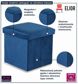 Granatowa welurowa pufa S7-N30