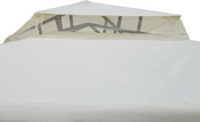 Outsunny Altana Ogrodowa 3x3m Kremowy Pawilon z 4 Ścianami Bocznymi Wodoodporny Metal i Poliester | Aosom PL