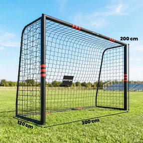 SPORTNOW Bramka do ogrodu 300 x 200 cm solidna bramka outdoor z siatką wypełnieniem kotwy gruntowe powłoka antykorozyjna | Aosom PL