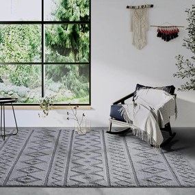Dywan nowoczesny Gallery 3D  Boho szary 200 cm x 280 cm