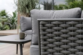 Zestaw mebli ogrodowych szary aluminium narożnik z poduszkami i stolik