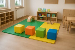 Piankowa pufa przedszkolna Kiddo kwadrat, wysokość 30 cm