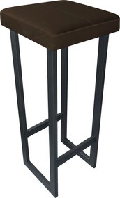 Hoker ALEX krzesło barowe tkanina Welur podstawa metalowa : Kolor Stelaża - Grafit, Kolor tkaniny - VELVET - MG05, Wysokość - 90 cm