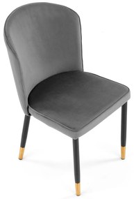 K446 krzesło popielaty, glamour, tkanina velvet,