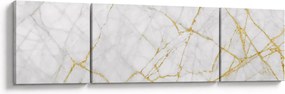 Obraz - Biało - złoty marmur (170x50 cm)