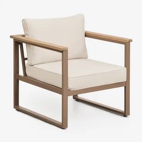 Fotel Ogrodowy Z Aluminium I Drewna Akacjowego Lipov Moka Brown - Sklum