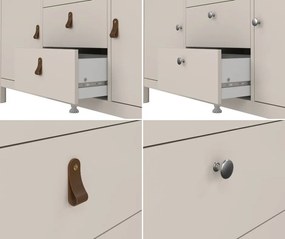 Komoda pokojowa z szafkami i szufladami Madrid 3+2, kaszmir mat