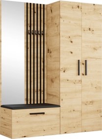 Masseno Garderoba MODULO 160,6/204/40 cm do Przedpokoju Nowoczesna Dąb Artisan