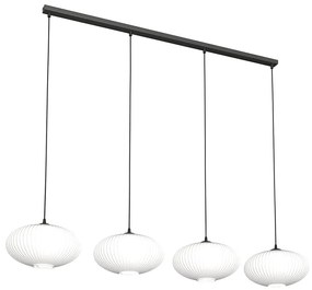 Szklana lampa wisząca z mlecznymi kloszami - D174 Larosa 5X