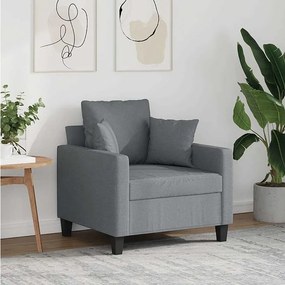 Fotel Szary jasny 60 cm Tkanina Nowoczesny Wygodny do Salonu Domu