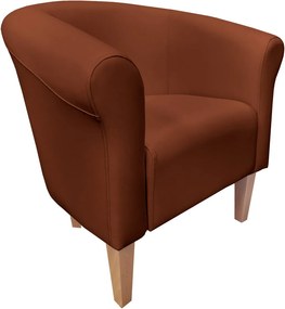 Fotel Milo tkanina Eko-skóra elegancki fotel do salonu i gabinetu : Kolor nogi - Drewno, Kolor tkaniny - EKO-SKÓRA - 3D, Wysokość nogi - 20 cm