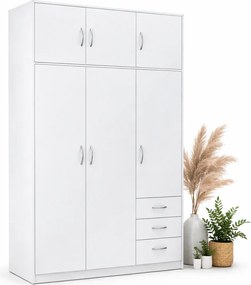 Biała szafa z nadstawką E5-N52