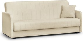 Sofa z Funkcją Spania PORTO Wersalka Dwuosobowa Rozkładana Jasnobeżowa Boucle Nowoczesna do Salonu