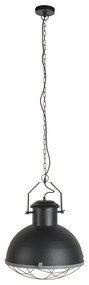 Przemysłowa lampa wisząca czarna z szarym - SilnikPrzemysłowy Oswietlenie wewnetrzne