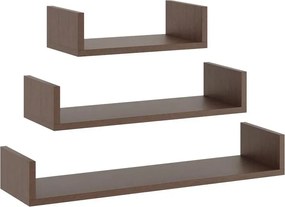 Komplet 3 półek ściennych w kolorze wenge B1-H99