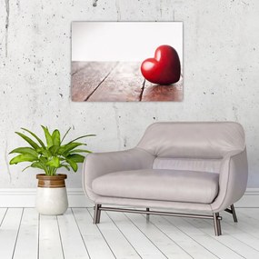 Obraz na szkle drewnianego serca (70x50 cm)