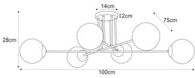 Biała sześciopunktowa elegancka lampa sufitowa - A494-Ixela