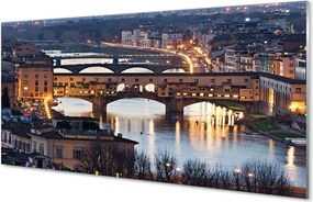 Panel Szklany Nocne Refleksy na Rzece