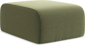 Pufa - z tkaniny welwetowej - oliwkowy - LANI