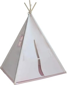 Namiot tipi dla dzieci, różowo-beżowy, z dodatkami