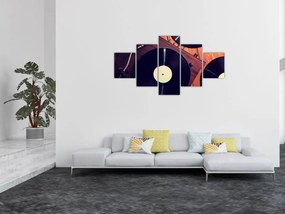Obraz płyt gramofonowych (125x70 cm)