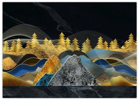 Obraz na szkle - Złote Góry (70x50 cm)